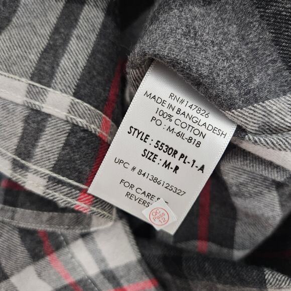 Five Brother Shirt Mens Medium Gray Flannel Pearl Snap Western Work Cowboy - Picture 4 of 11